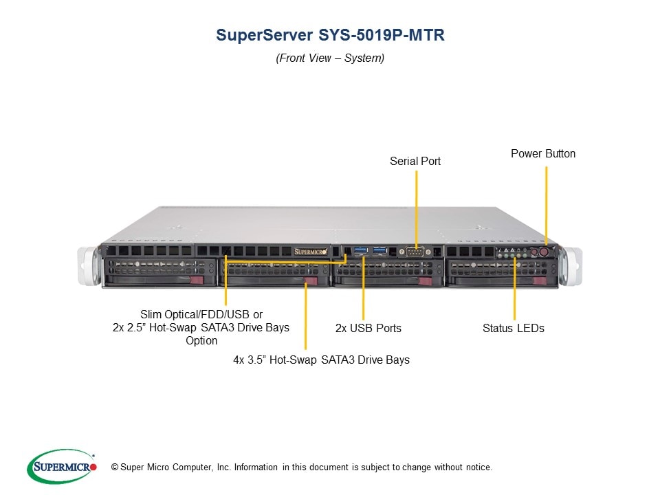 Сервер Supermicro SYS-5019P-MTR 1U — фото 4