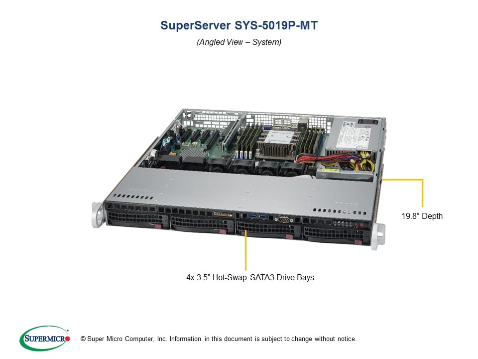 Сервер SuperMicro SYS-5019P-MT 1U Server — фото 3
