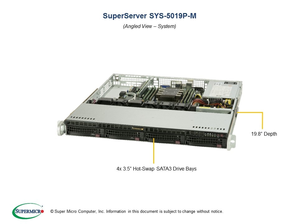 Сервер SuperMicro SYS-5019P-M 1U Server — фото 3