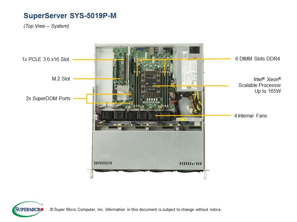 Сервер SuperMicro SYS-5019P-M 1U Server — фото 4