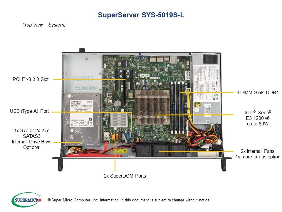 Сервер Supermicro SYS-5019S-L 1U — фото 3