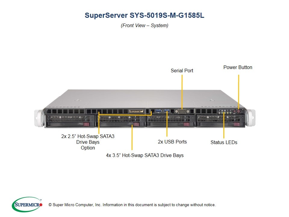 Сервер Supermicro SYS-5019S-M-G1585L 1U — фото 4