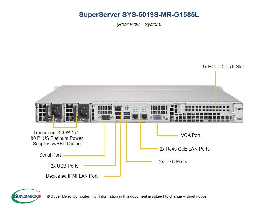 Сервер Supermicro SYS-5019S-MR-G1585L 1U — фото 5