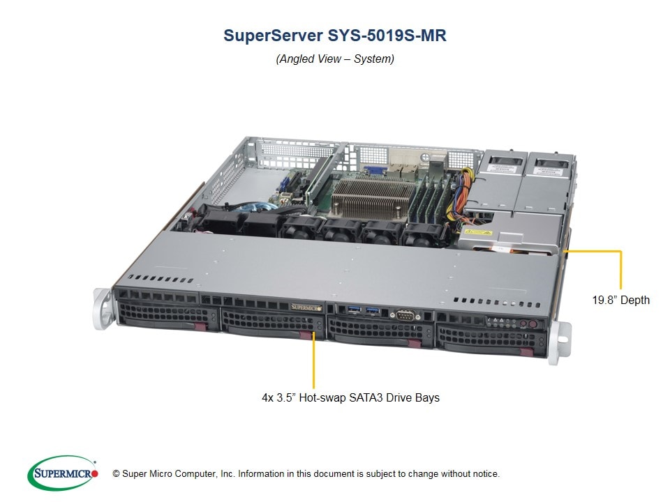 Сервер Supermicro SYS-5019S-MR 1U — фото 2