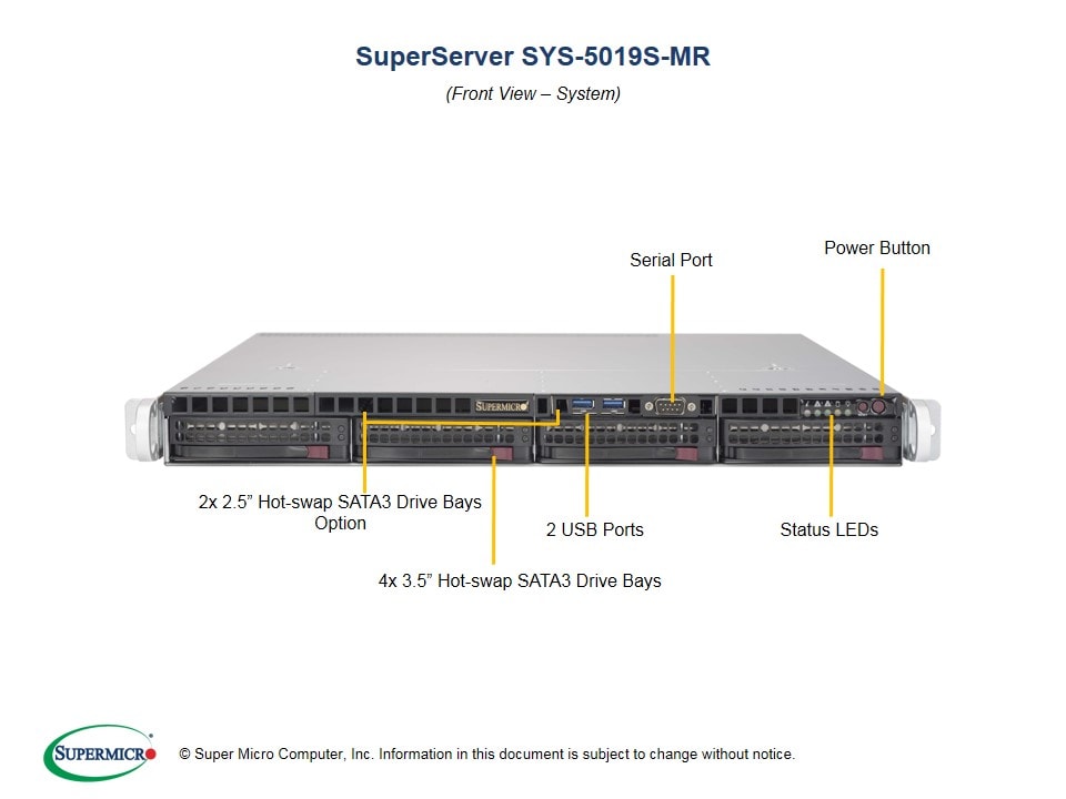 Сервер Supermicro SYS-5019S-MR 1U — фото 4