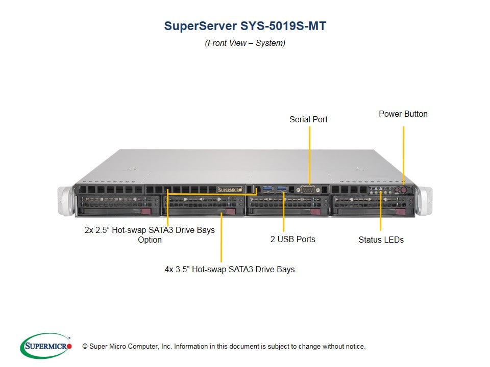 Сервер SuperMicro SYS-5019S-MT 1U 350W Server - X11SSH-TF, 813MFTQC-350CB — фото 5