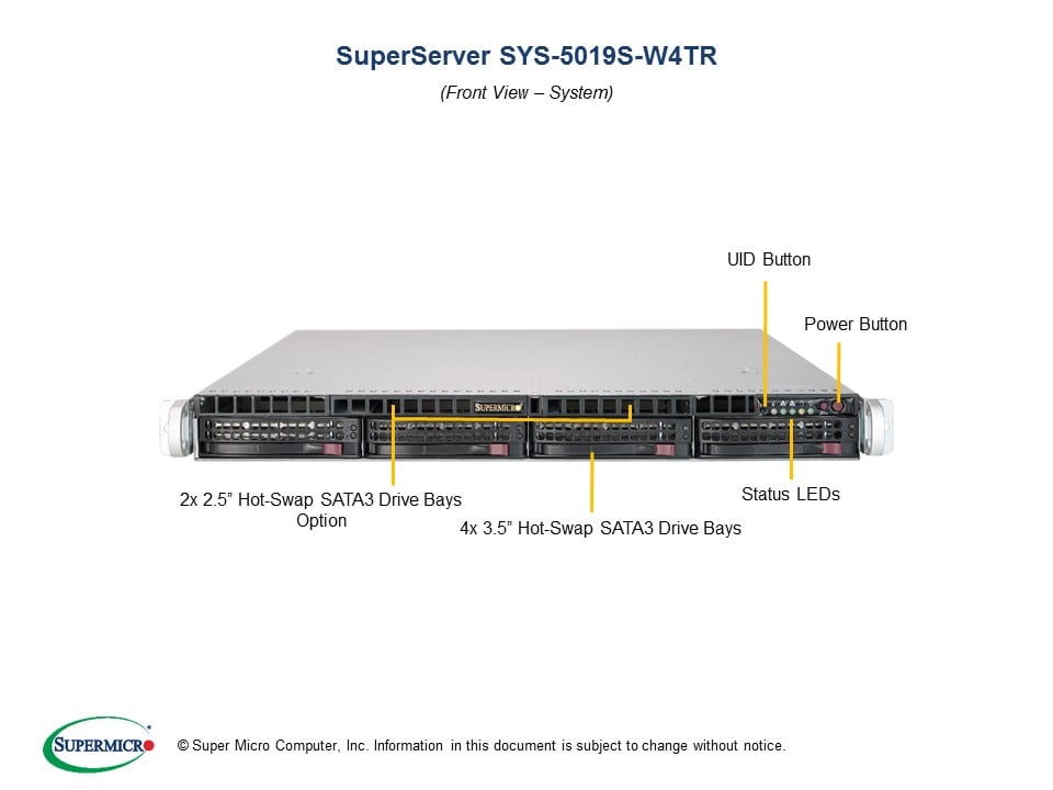 Сервер Supermicro SYS-5019S-W4TR 1U — фото 4