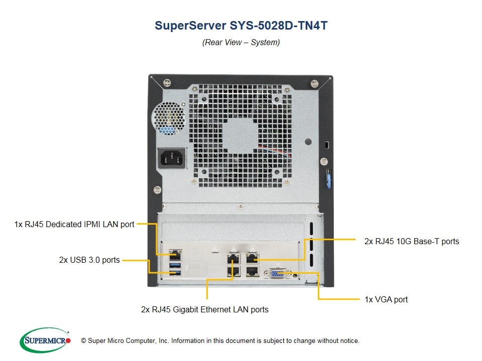 Сервер Supermicro SYS-5028D-TN4T Mini Tower Server — фото 4