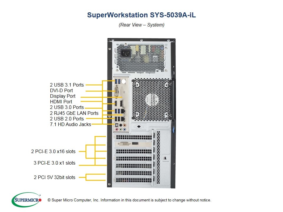 Материнская плата *NEW* SuperMicro SYS-5039A-IL Mid-Tower Server with X11SAE Motherboard — фото 5
