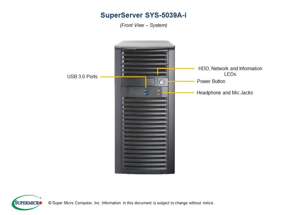 Сервер SuperMicro SYS-5039A-I Mid-Tower Server — фото 5