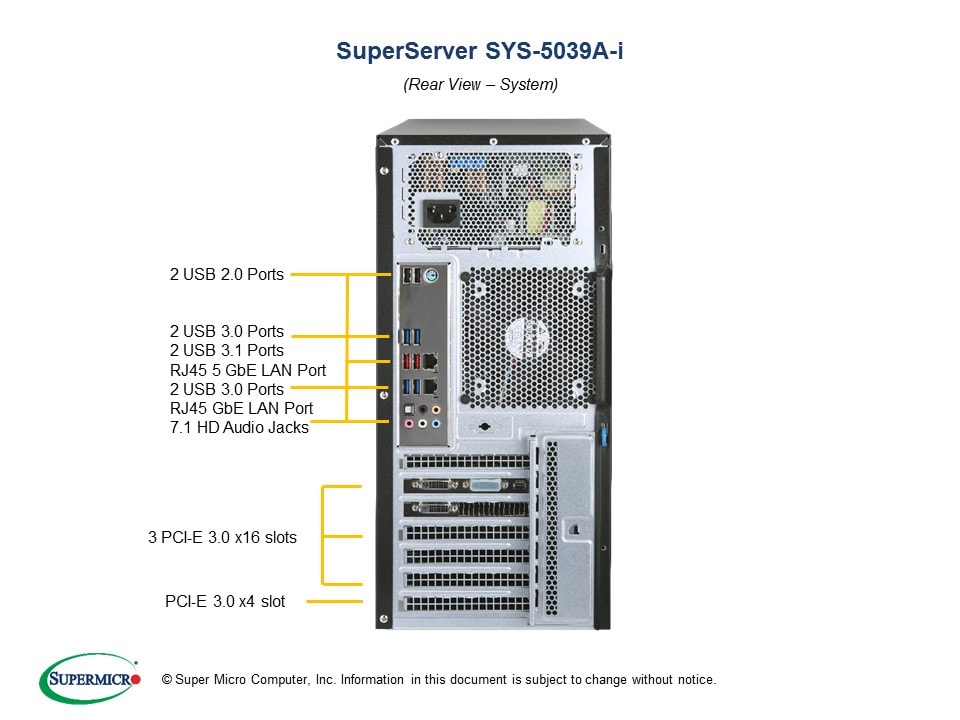 Сервер SuperMicro SYS-5039A-I Mid-Tower Server — фото 6