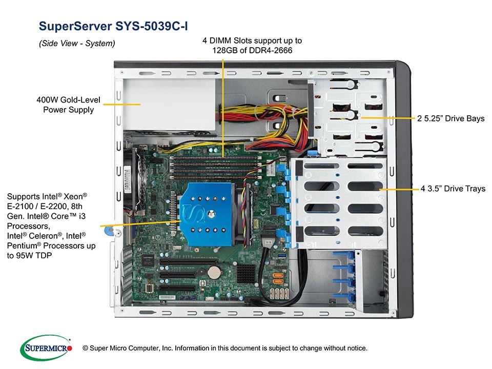 Сервер Supermicro SYS-5039C-I SuperWorkstation (X11SCL-F, CSE-731i-404B) — фото 4