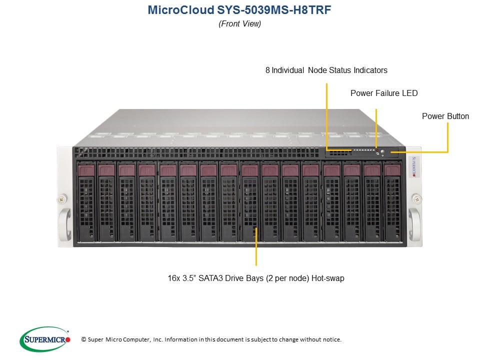 Сервер Supermicro SYS-5039MS-H8TRF 3U MicroCloud System, X11SSD-F, 938BH-R1680B — фото 4
