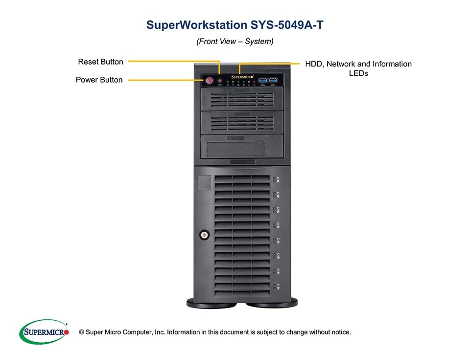 Сервер SuperMicro SYS-5049A-T SuperWorkstation (X11SPA-TF, CSE-743AC-1200B-SQ),HF,RoHS — фото 5