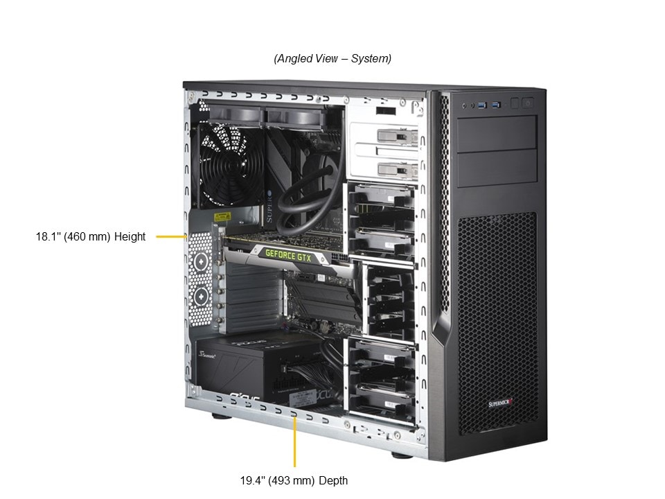 Сервер Supermicro Mid-Tower Gaming Workstation SYS-531AD-I — фото 3
