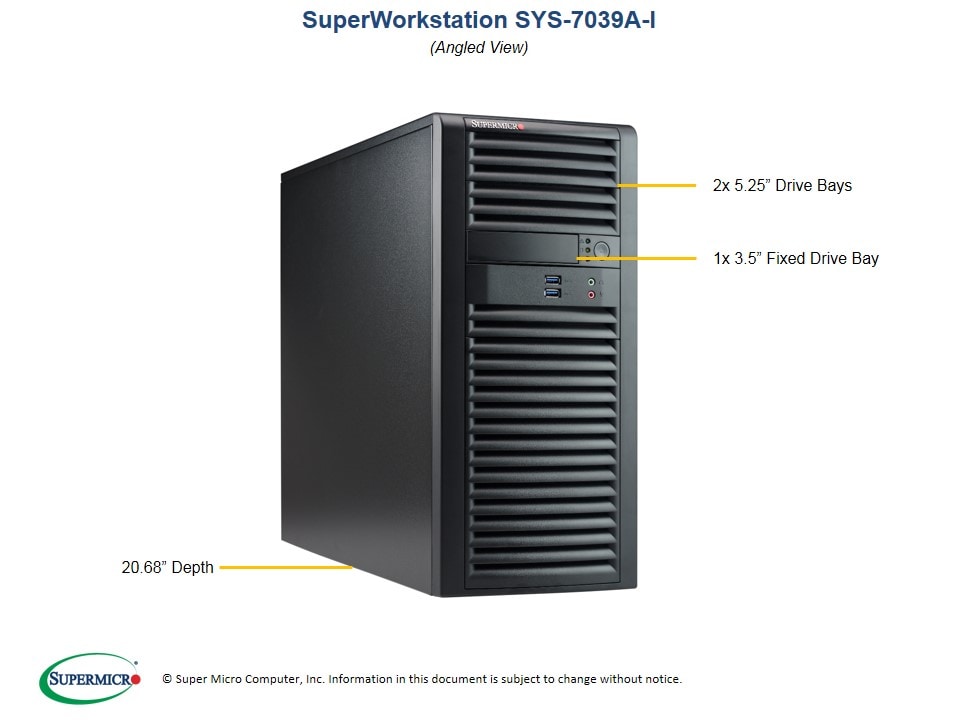 Сервер Supermicro SYS-7039A-I X11DAi-N CSE-732D3-1200B X11 mid-tower DP workstation — фото 3
