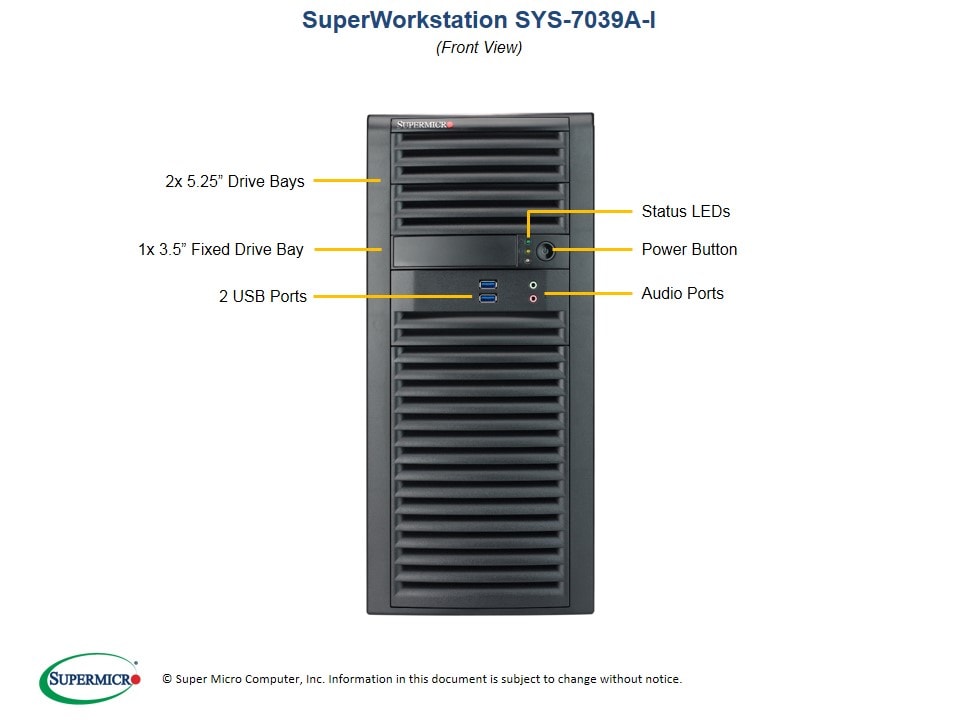 Сервер Supermicro SYS-7039A-I X11DAi-N CSE-732D3-1200B X11 mid-tower DP workstation — фото 5