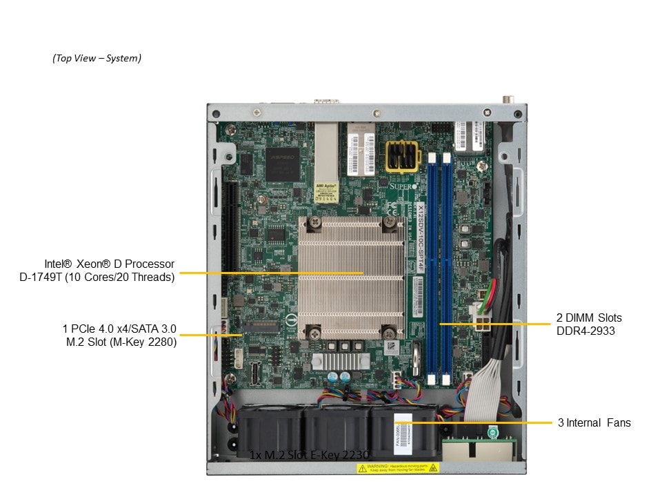 Сервер Supermicro SYS-E200-12D-10C Server X12SDV-10C-SPT4F + CSE-101F MCP-250-10133-0N — фото 3