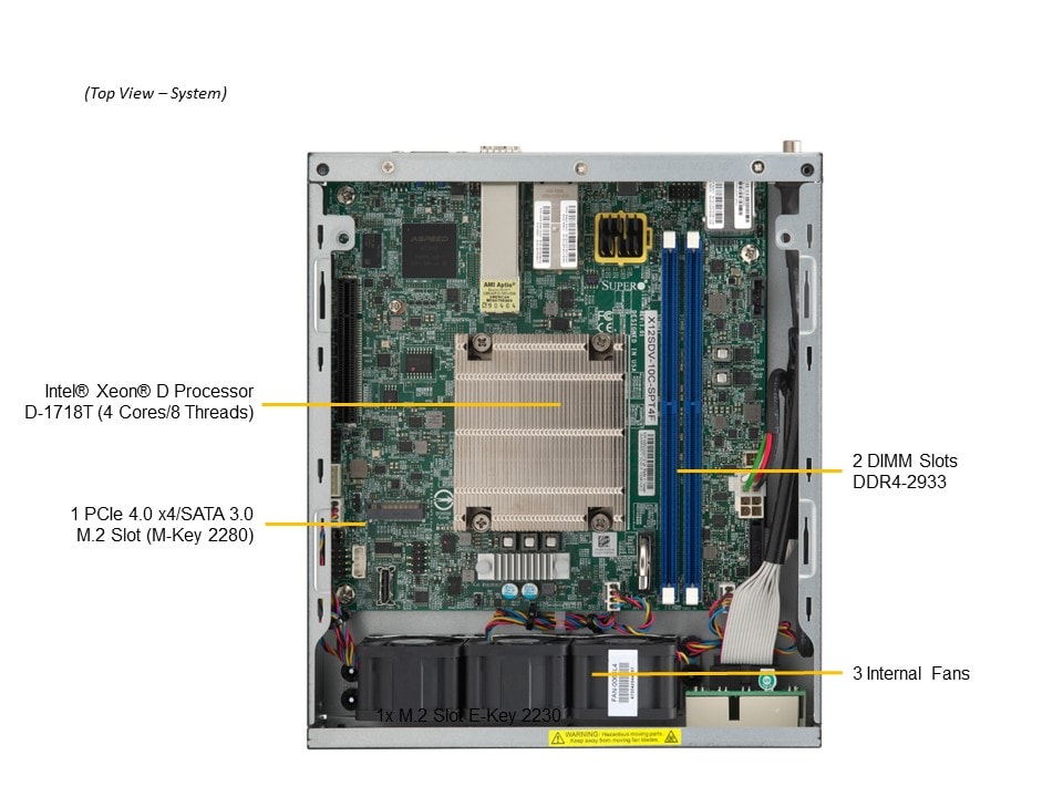 Сервер Supermicro SYS-E200-12D-4C Mini-ITX server - Xeon D-1718T, X12SDV-4C-SPT4F, 101F — фото 3