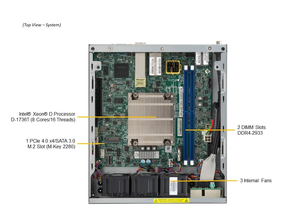 Сервер Supermicro SYS-E200-12D-8C Xeon ICX-D, X12SDV-8C-SPT4F, 101F — фото 3