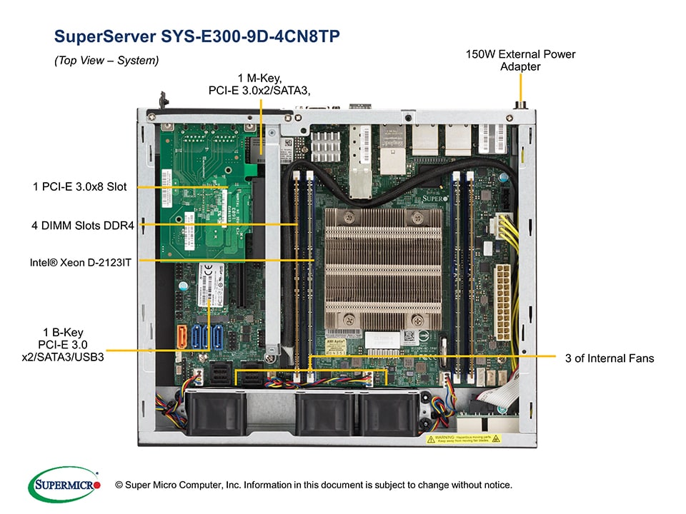 Сервер SuperMicro SYS-E300-9D-4CN8TP Server E300 + X11SDV-4C-TP8F + MCP-250-10128-0N — фото 3