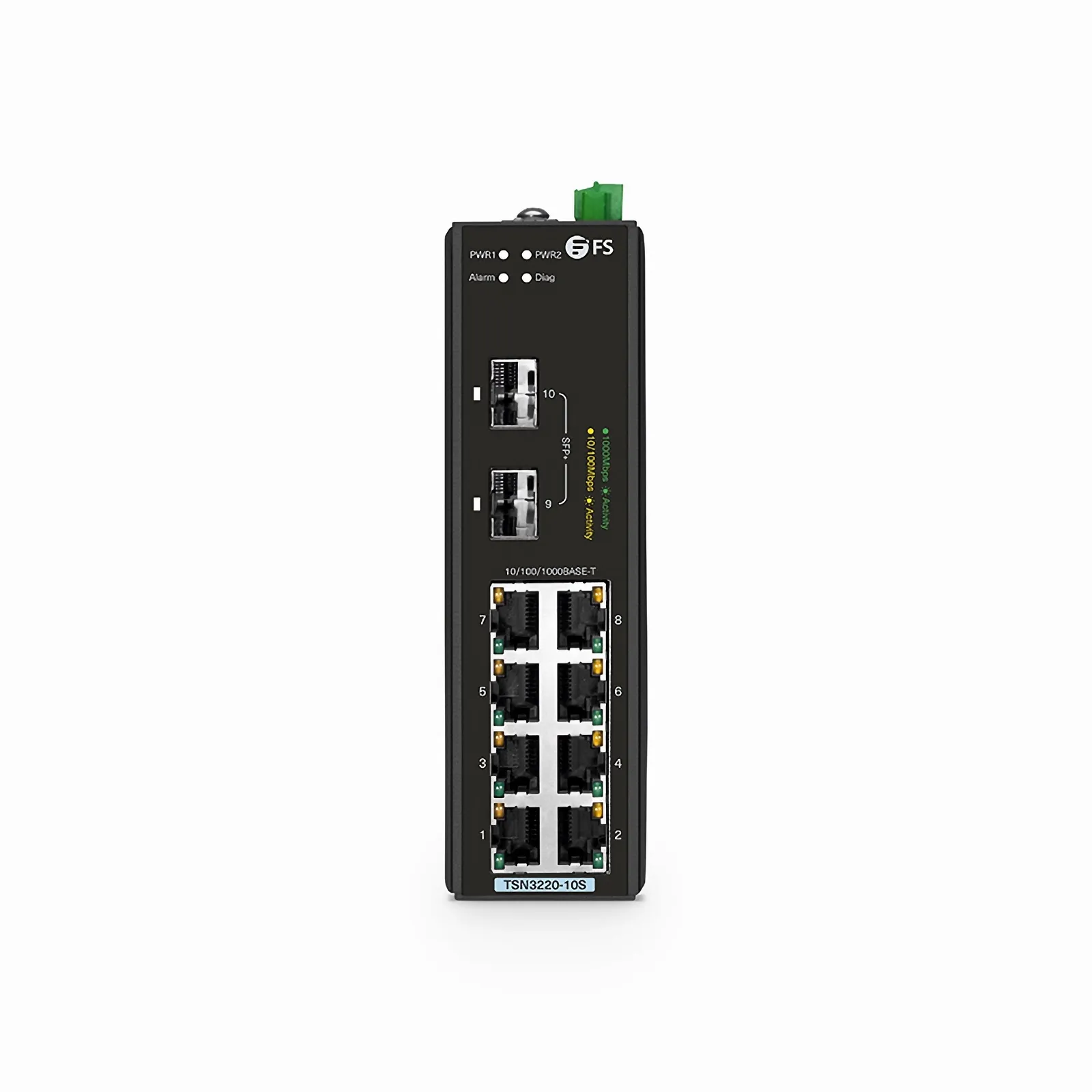 TSN3220-10S, 8-портовый управляемый промышленный TSN-коммутатор Gigabit Ethernet L2, 8x 10/100/1000BASE-T — фото 1