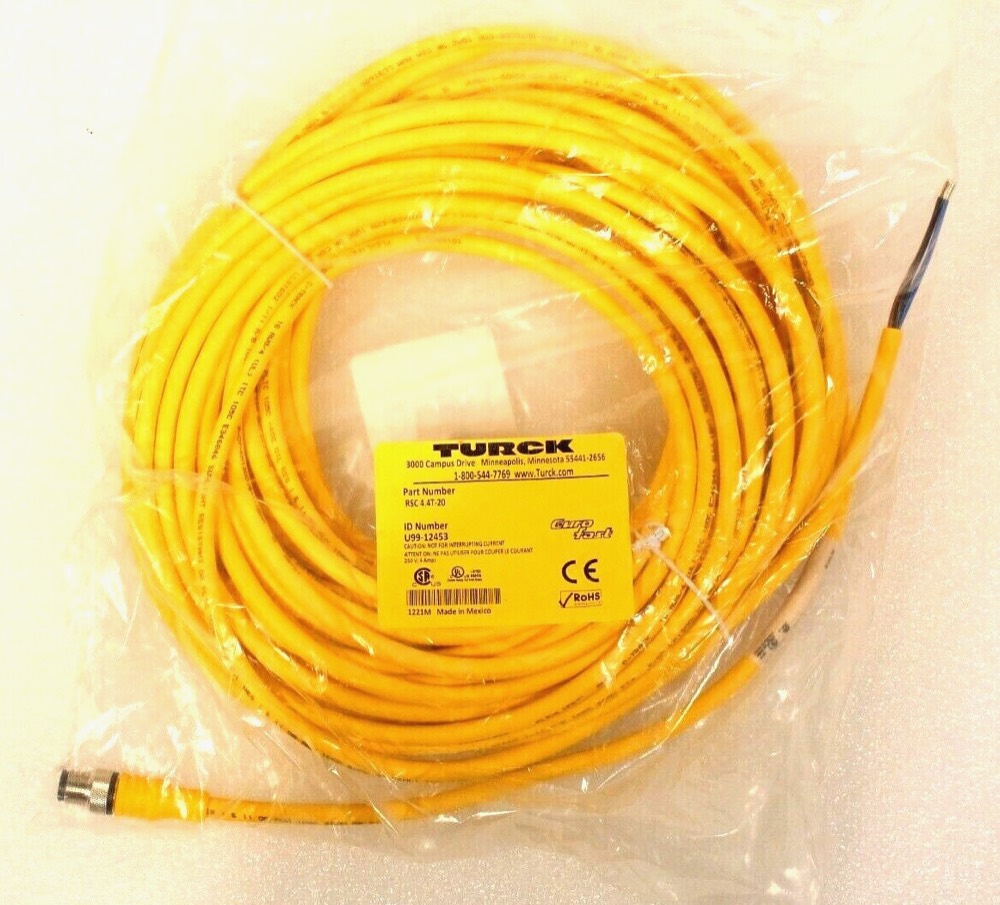 Кабель TURCK RSC U99-12453 4.4T-20 Male Straight 4 Pole cable — фото 1