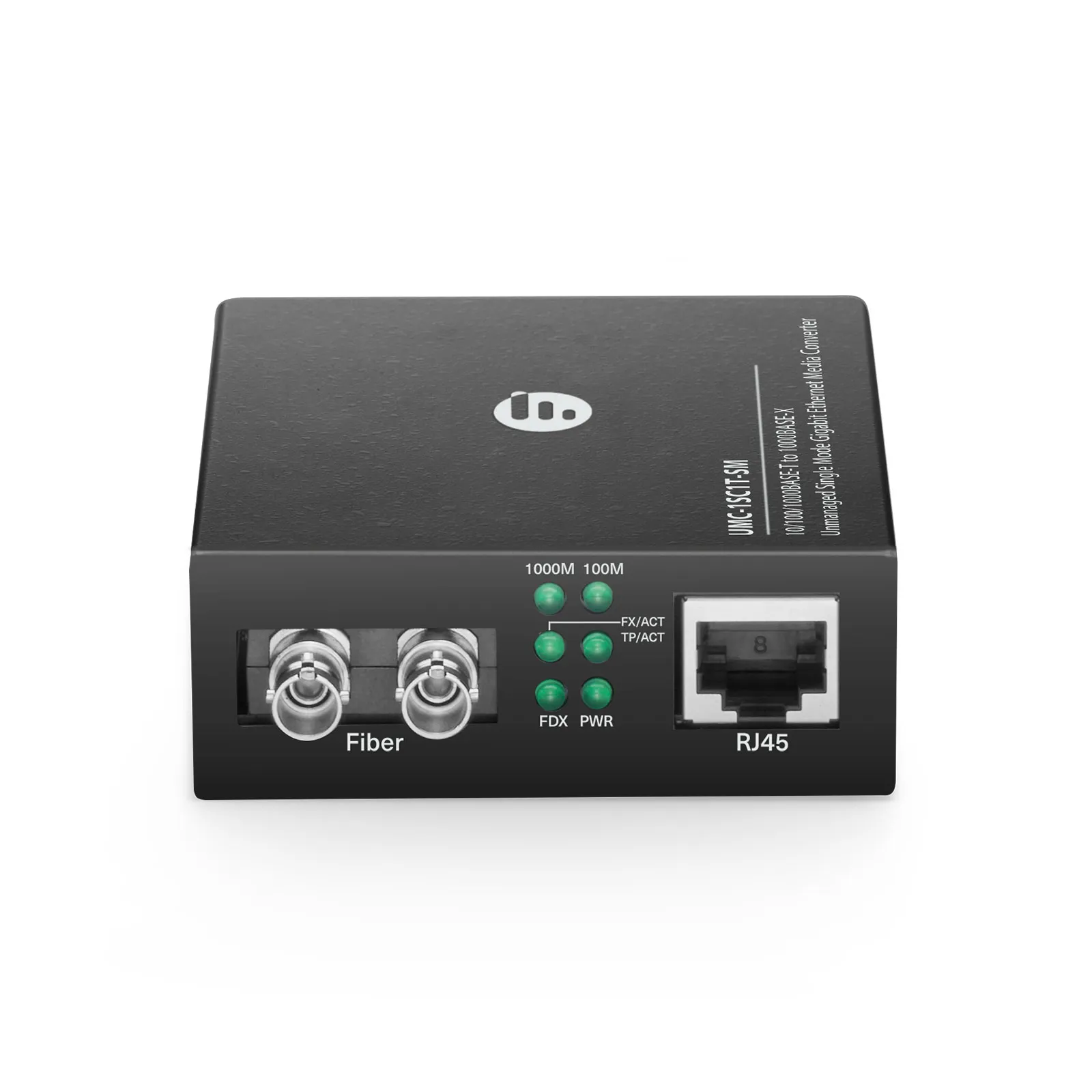 Неуправляемый медиаконвертер gigabit ethernet 1x 10/100/1000Base-T RJ45 в 1x 1000Base-X single mode ST 1310нм 20км, ви — фото 1