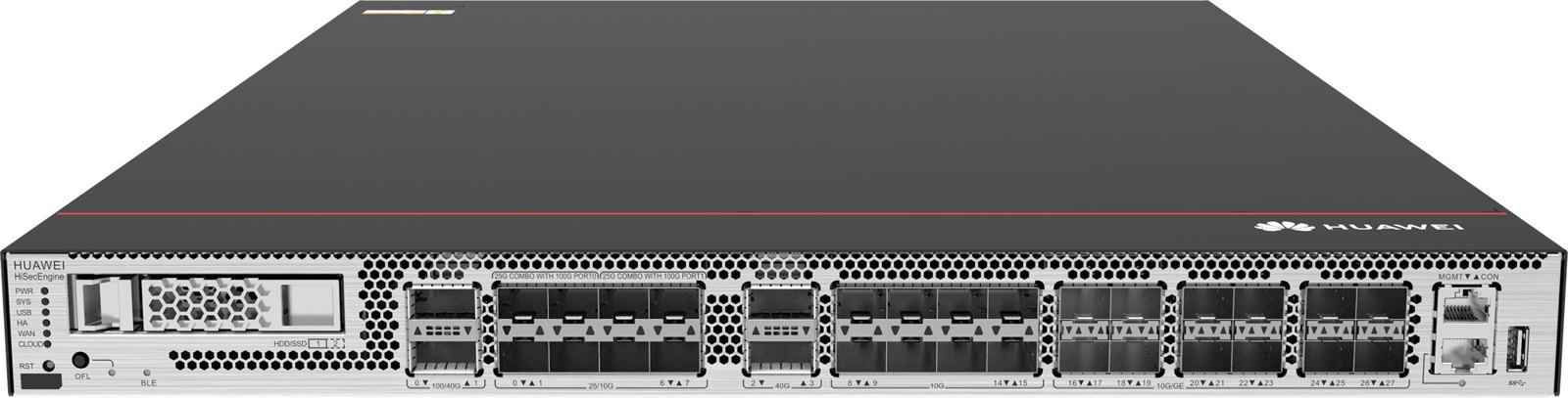 Межсетевой экран Huawei USG6715F-AC (HTM) AC host(2×QSFP28 + 2×QSFP+ + 8×ZSFP+ + 20×SFP+ , 2 питание AC) — фото 1