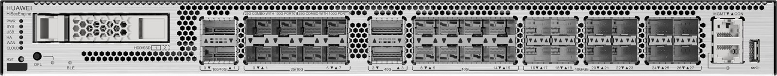 Межсетевой экран Huawei USG6715F-DC (HTM) DC host(2×QSFP28 + 2×QSFP+ + 8×ZSFP+ + 20×SFP+) — фото 2