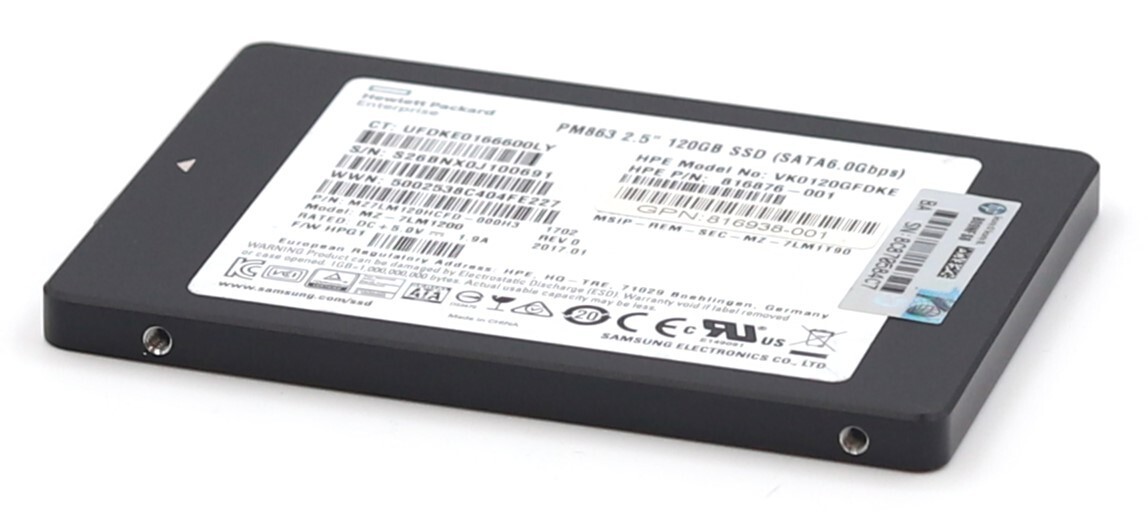 SSD-накопитель HPE VK0120GFDKE 120GB 2.5" 6Gb/s SATA Solid State Drive P/N: 816876-001 Tested — фото 1