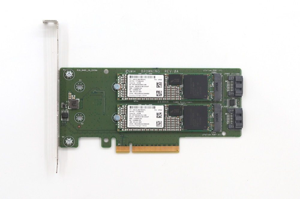 SSD-накопитель HP Dual M.2 SATA PCIe Storage Controller W/2x120GB SSD P/N:759505-001 777259-002 — фото 2