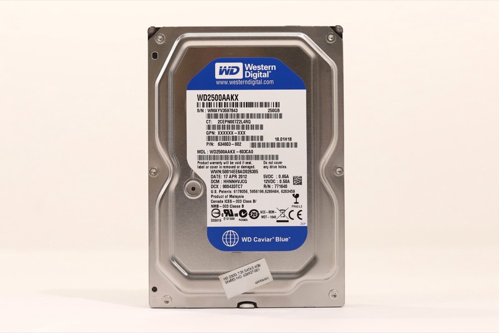 Жёсткий диск HP WD2500AAKX-603CA0 250GB 3.5" 6Gb/s 7.2K RPM SATA Hard Drive P/N: 634603-002 — фото 1