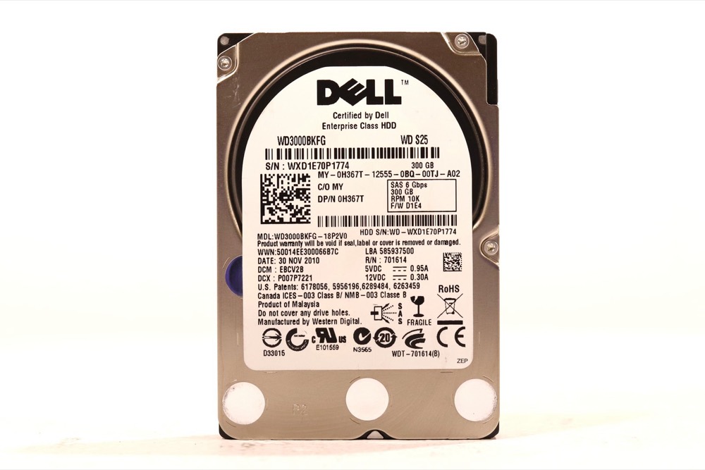 Жёсткий диск Dell WD3000BKFG 300GB 2.5" 6Gb/s 10K RPM SAS Hard Drive Dell P/N: 0H367T Tested — фото 1