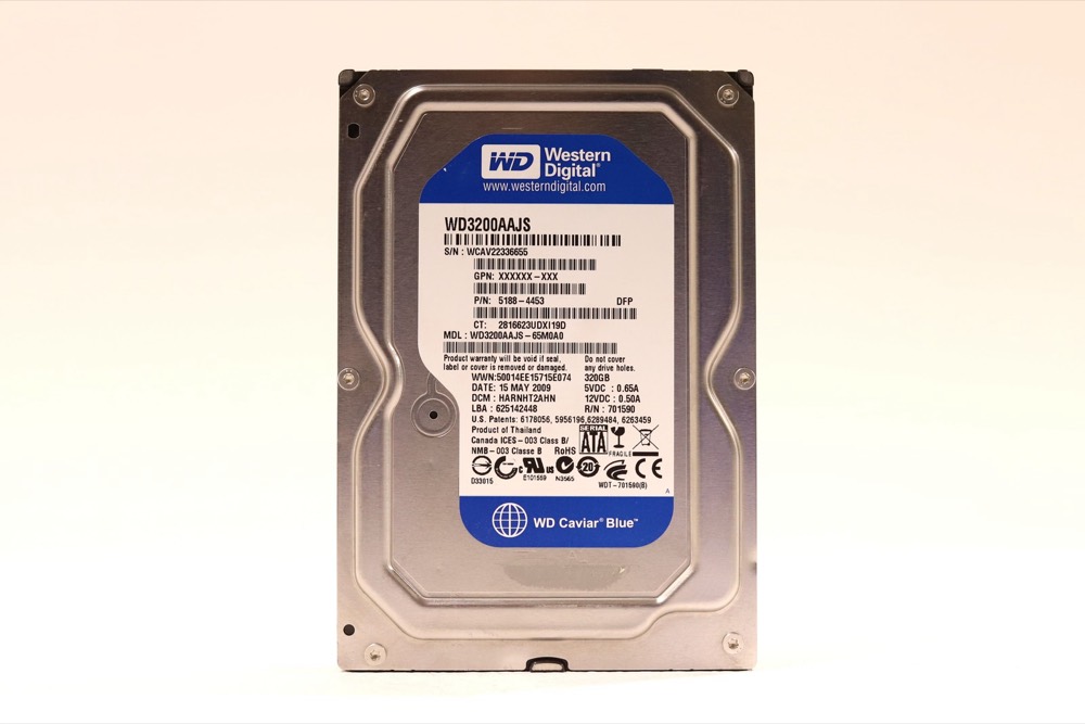 Жёсткий диск WD WD3200AAJS-65M0A0 320GB 3.5" 3Gb/s 7.2K RPM SATA Hard Drive P/N: 5188-4453 — фото 1