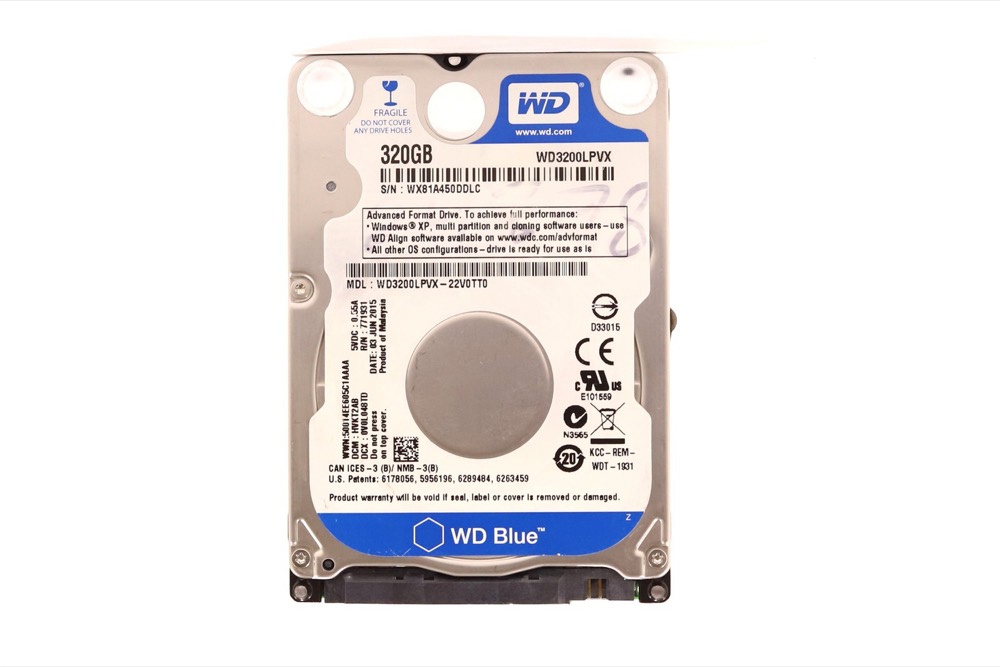 Жёсткий диск WD WD3200LPVX-22V0TT0 320GB 2.5" 6Gb/s 8MB 5.4K RPM SATA HDD P/N: WD3200LPVX — фото 1