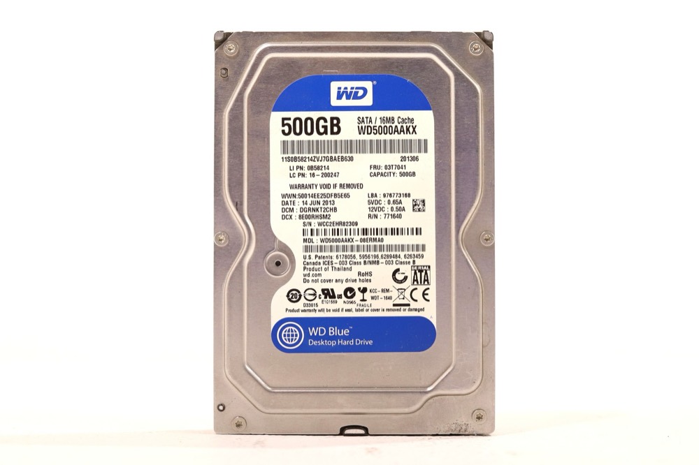 Жёсткий диск WD WD5000AAKX-08ERMA0 500GB 3.5" 6Gb/s 16MB 7.2K RPM SATA HDD FRU P/N: 03T7041 — фото 1