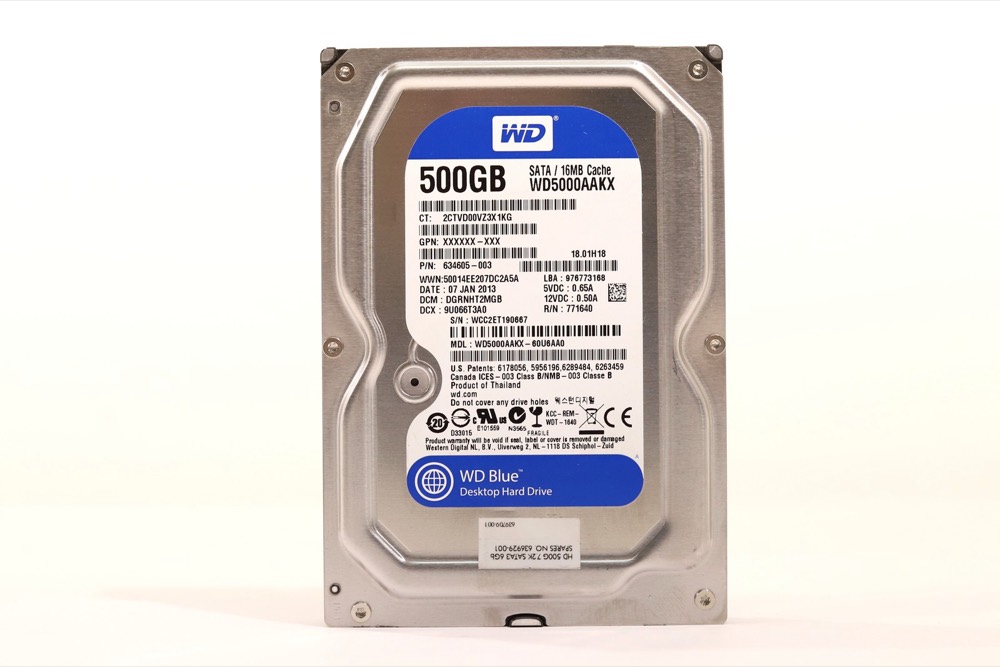 Жёсткий диск HP WD5000AAKX-60U6AA0 500GB 3.5" 6Gb/s 7.2K RPM SATA Hard Drive P/N: 634605-003 — фото 1