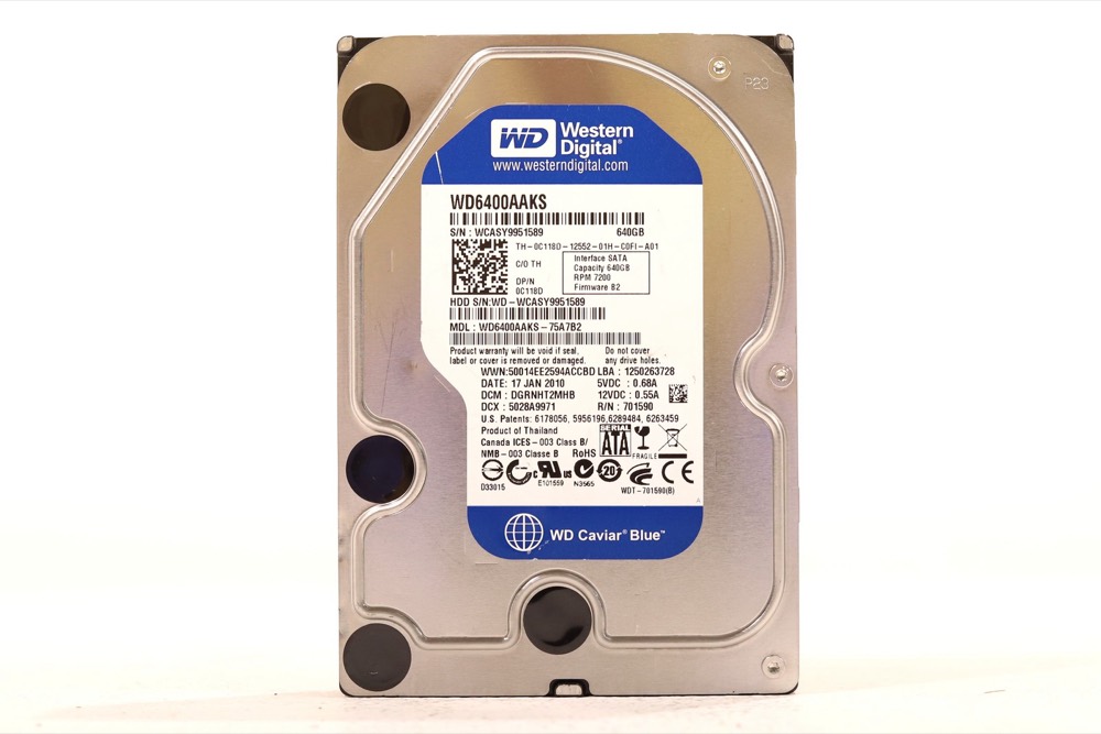 Жёсткий диск WD WD6400AAKS-75A7B2 640GB 3.5" 3Gb/s 7.2K RPM SATA Hard Drive Dell P/N: 0C118D — фото 1