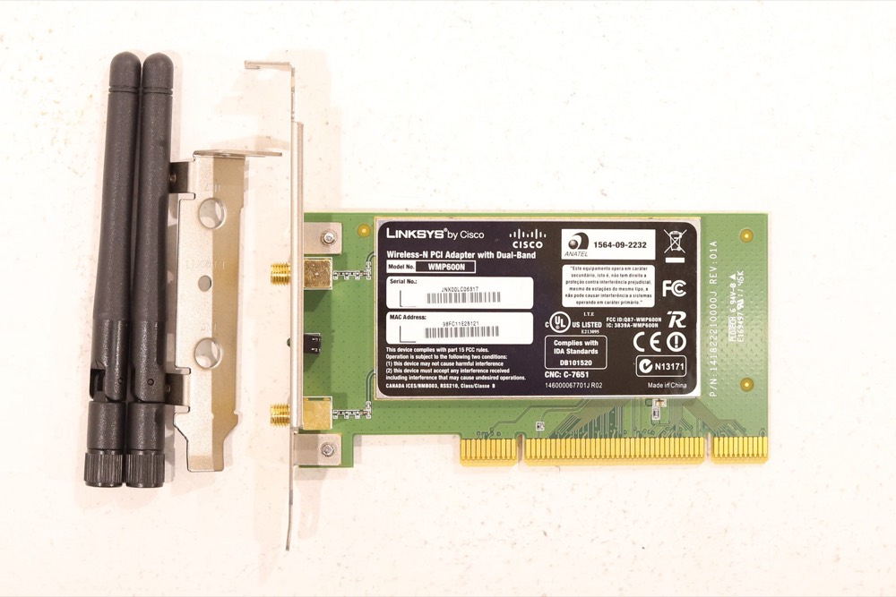 Сетевая карта Linksys WMP600N Dual-Band Wireless-N PCI Network Card P/N: 141822210000J Grade A — фото 2