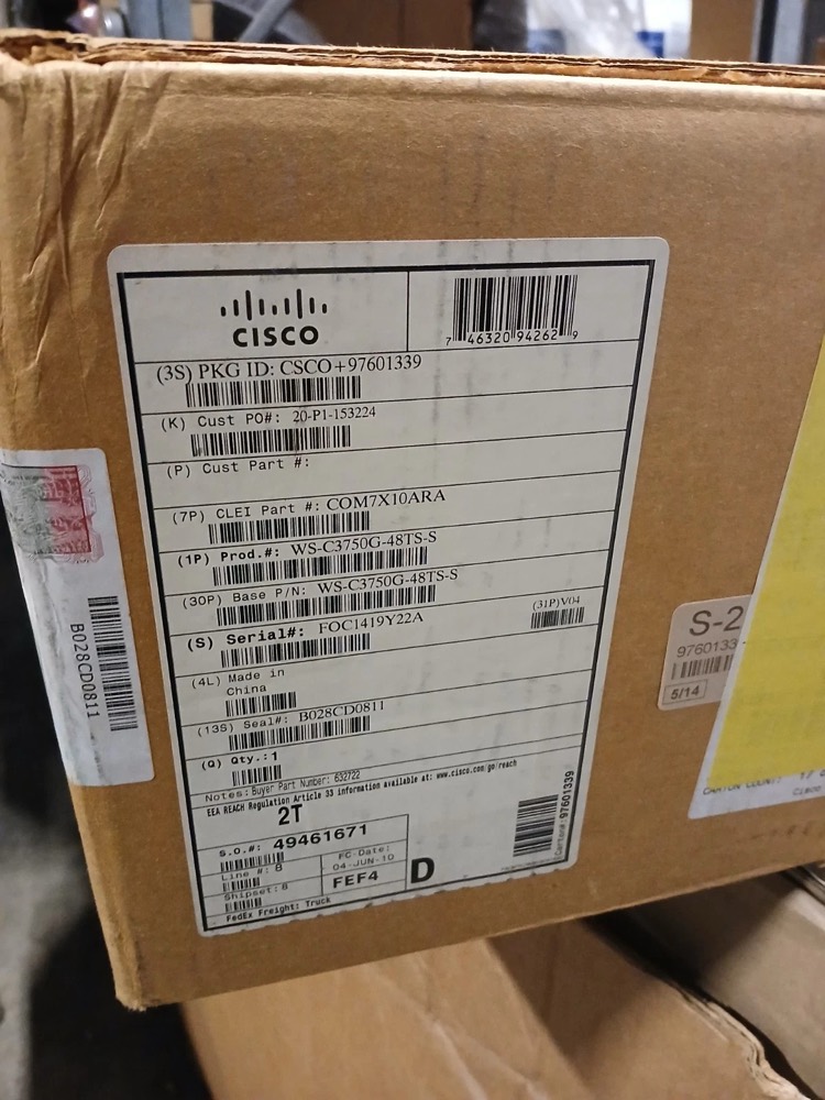 Коммутатор Cisco WS-C3750G-48TS-S — фото 1