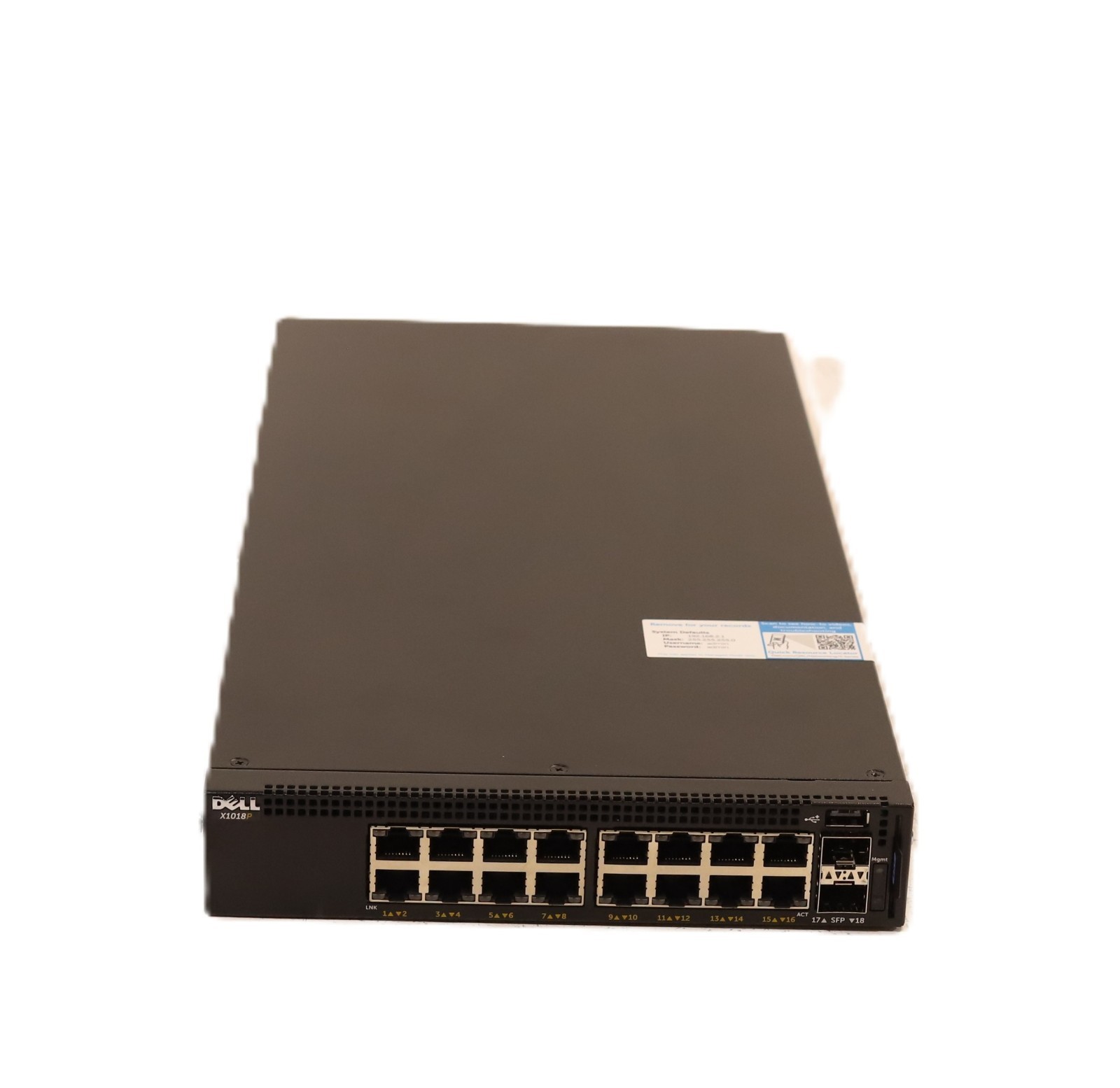 Коммутатор Dell X1018P 16 портов Gigabit PoE+ и 2x1GbE SFP (09PN0D) — фото 1