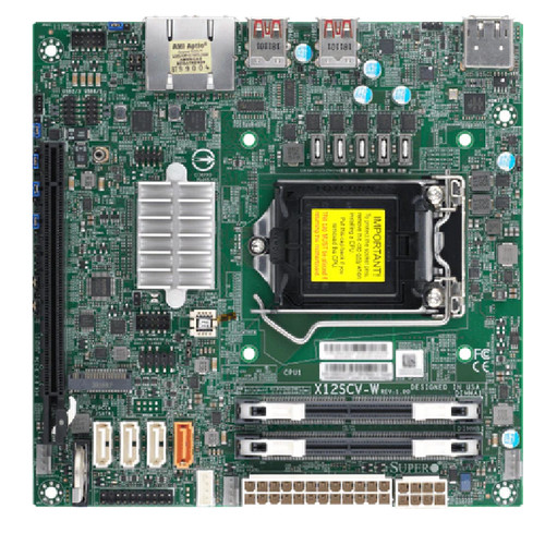 Материнская плата SuperMicro X12SCV-W Motherboard - Mini ITX, Comet Lake PCHW480E,LGA1200,PCI-eX16 — фото 1