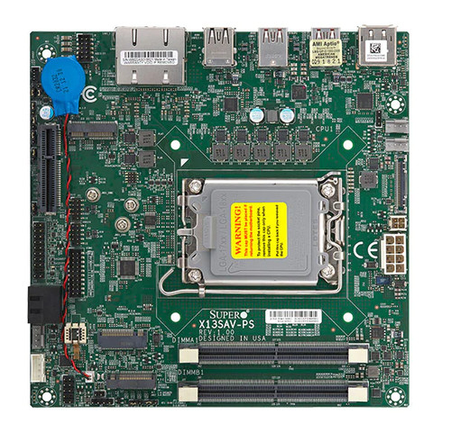 Материнская плата SuperMicro X13SAV-PS Mini ITX, Alder Lake SoC,LGA1700, PCIe x4 Motherboard — фото 1