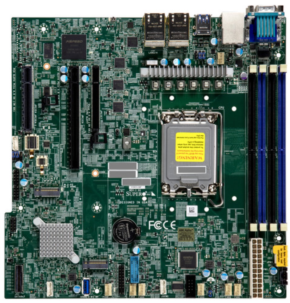 Материнская плата SuperMicro X13SCH-LN4F Motherboard -MicroATX,Catlow,UP,RPL-E Xeon E,LGA1700,C266 — фото 1