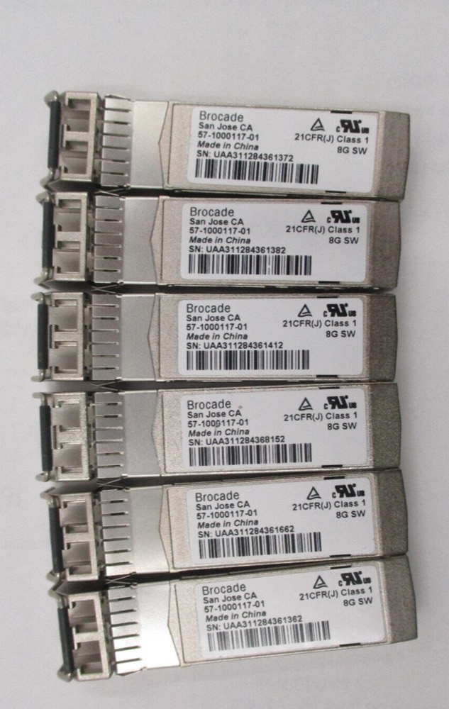 Трансивер Lot of 6 Brocade XBR-000163 8Gb SFP+ MMF 850nm Transceiver P/N: 57-1000117-01 — фото 1
