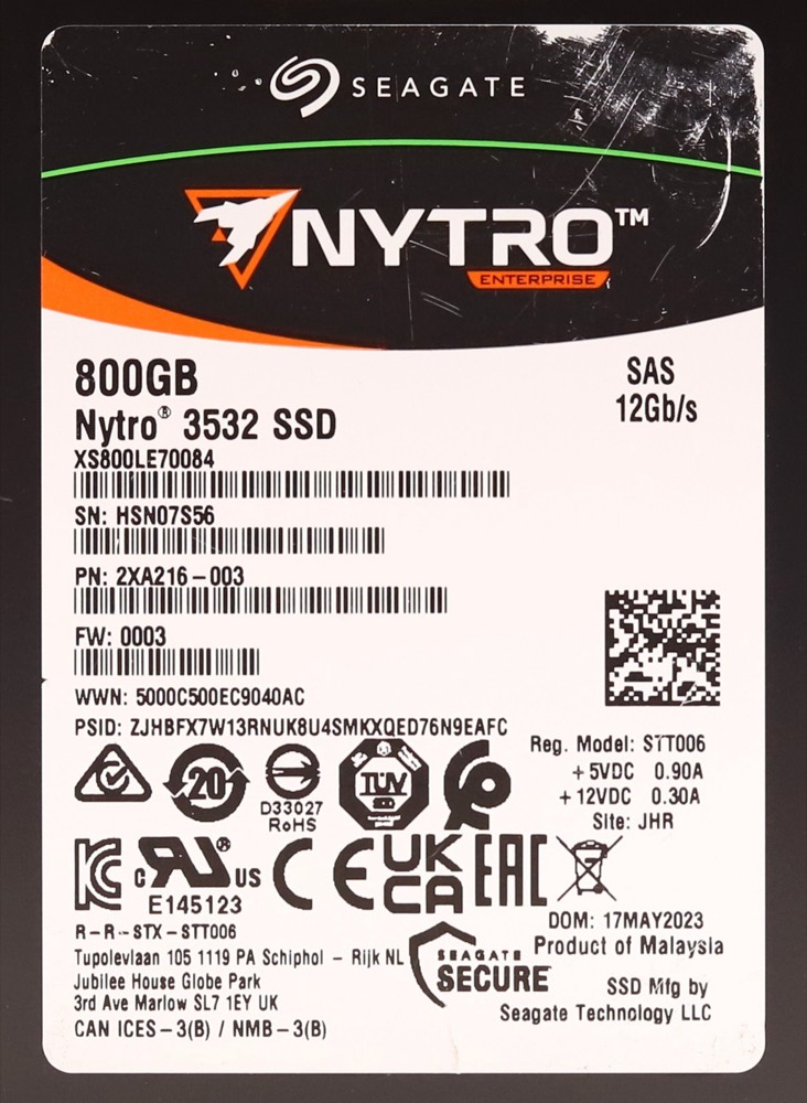 SSD-накопитель Seagate Nytro XS800LE70084 800GB 2.5" 12Gb/s 3D eTLC SAS SSD P/N: 2XA216-003 — фото 2