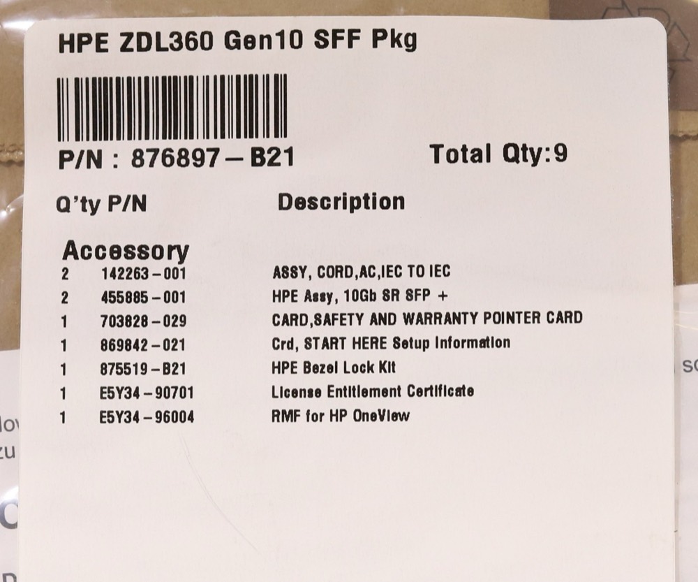 Сервер HPE ProLiant ZDL360 Gen10 SFF Accessories P/N: 876897-B21 — фото 3