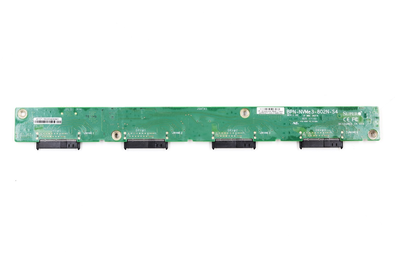 SSD-накопитель SSD Supermicro BPN-NVME3-802N-S4 4-Port Hybrid Backplane - 4 x 2.5" SAS3/SATA3/NVMe — фото 2