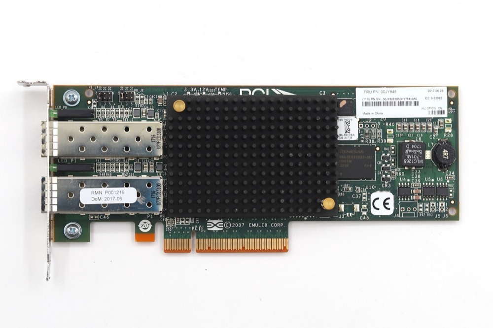Контроллер HBA-адаптер IBM Fibre Channel 8 Гбит/с двухпортовый LPE12002 низкий профиль (00JY848) — фото 1
